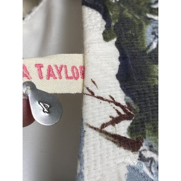 Rebecca Taylor Silk Blend Matelasse Floral Print Skater Dress Size 4 Fit & Flare - Picture 8 of 16